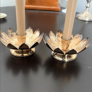 Lotus Silver Candle Holders